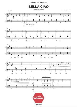 Bella Ciao, Einzelausgabe, Stefan Bauer, Akkordeon-Solo, Easy Version & Advanced Version, Sommerhit, Akkordeon Noten