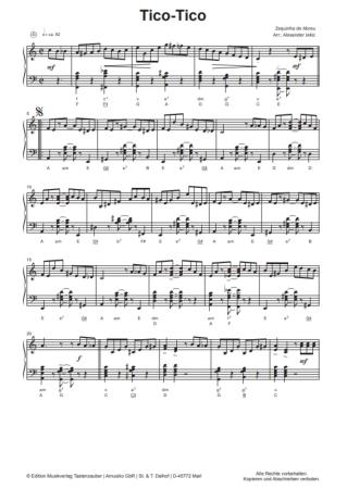 Preview: Tico-Tico, Zequinha de Abreu, Alexander Jekic, Akkordeon-Solo, Einzelausgabe, Standardbass MII, Samba, Gute-Laune-Nummer, mittelschwer-schwer, Akkordeon Noten, Probeseite