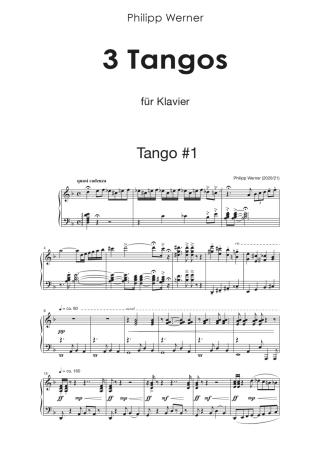 3 Tangos, Philipp Werner, Klavier-Solo, Spielheft, Soloband, mittelschwer-schwer, Klavier Noten, Piano Noten