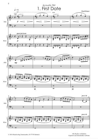 Acoustic Flirt, Rudi Braun, Akkordeon plus, Kammermusik, Akkordeon, Standardbass MII, Klavier, Suite in 3 Sätzen, mittelschwer, Musiknoten, Akkordeon Noten