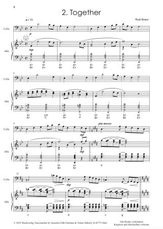Acoustic Flirt, Rudi Braun, Suite in 3 Sätzen, Cello und Akkordeon, Duo, Duett, Standardbass MII, mittelschwer, Kammermusik, Akkordeon Noten