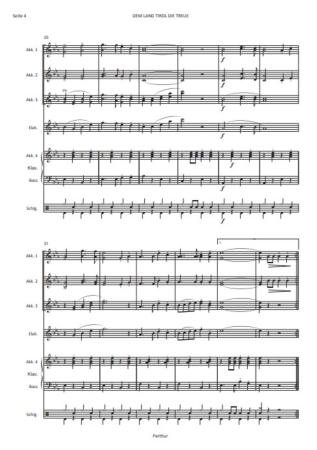 Dem Land Tirol die Treue, Jürgen Schmieder, Florian Pedarnig, Josef Pedarnig, Akkordeon-Orchester, Marsch, mittelschwer, heimliche Tiroler Landeshymne, Akkordeon Noten