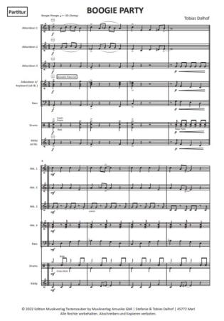 Boogie Party, Tobias Dalhof, Boogie Woogie, Akkordeonorchester, ​Schülerorchester, Jugendorchester, sehr leicht, Kiddystimme, Easy-Stimme, erste Orchesterstücke, Akkordeon Noten