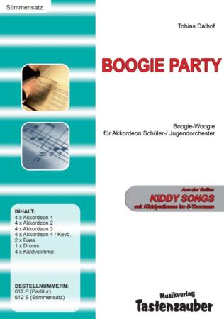 Boogie Party, Tobias Dalhof, Boogie Woogie, Akkordeonorchester, ​Schülerorchester, Jugendorchester, sehr leicht, Kiddystimme, Easy-Stimme, erste Orchesterstücke, Akkordeon Noten