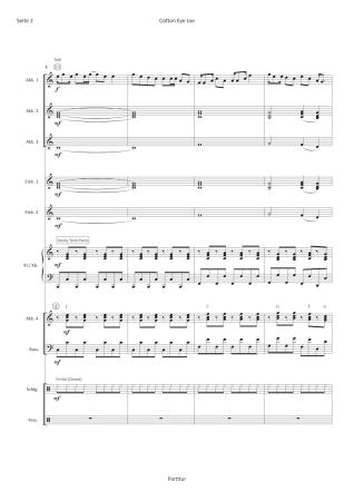 Cotton Eye Joe, Rednex, Hans-Günther Kölz, Akkordeonorchester, mittelschwer, Megahit, Folk Music, Folksong, Country-Musik, Eurodance, Akkordeon Noten, Notenbeispiel