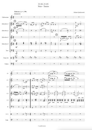 Horoskope, Helmut Quakernack, Akkordeon-Orchester, Akkordeon-Ensemble, Sternzeichen, 12 musikalische Miniaturen, mittelschwer-schwer, Akkordeon Noten, Beispielseite