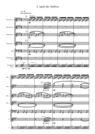 Ozeanmusik, Kai Armbruster, Akkordeon-Orchester, Akkordeon-Ensemble, Suite in 5 Sätzen, auch für kleine Besetzung, leicht, Originalkomposition, Originalmusik, Akkordeon Noten, Ansichtsseite