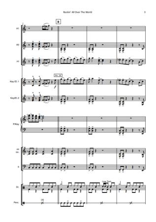 Rockin' All over the World, Status Quo, John C. Fogerty, Hans-Günther Kölz, Akkordeonorchester, Rock-Hymne, mittelschwer, Unterhaltungsmusik, Akkordeon Noten, Beispielseite