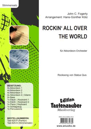 Preview: Rockin' All over the World, Status Quo, John C. Fogerty, Hans-Günther Kölz, Akkordeonorchester, Rock-Hymne, mittelschwer, Unterhaltungsmusik, Akkordeon Noten, Stimmensatzdeckblatt