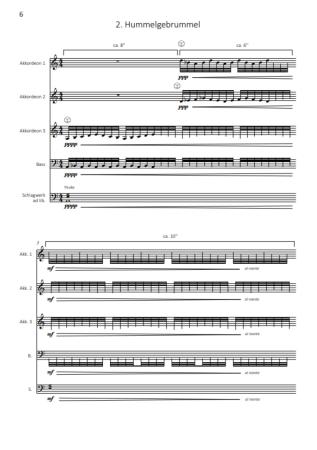 Preview: Gartenmusik, Kai Armbruster, Akkordeon-Orchester, Akkordeon-Ensemble, Suite in 5 Sätzen, auch für kleine Besetzung, leicht, Originalkomposition, Originalmusik, Akkordeon Noten, Beispielseite