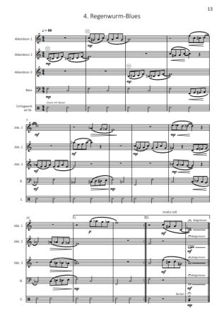 Gartenmusik, Kai Armbruster, Akkordeon-Orchester, Akkordeon-Ensemble, Suite in 5 Sätzen, auch für kleine Besetzung, leicht, Originalkomposition, Originalmusik, Akkordeon Noten, Blick in die Noten
