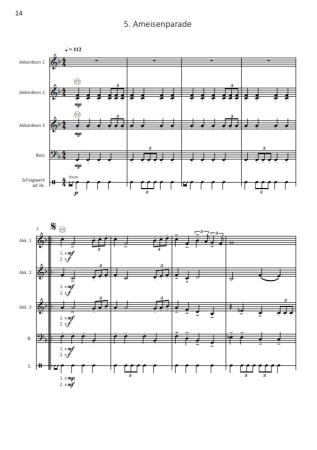 Gartenmusik, Kai Armbruster, Akkordeon-Orchester, Akkordeon-Ensemble, Suite in 5 Sätzen, auch für kleine Besetzung, leicht, Originalkomposition, Originalmusik, Akkordeon Noten, Demoseite