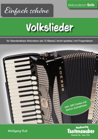 Einfach schöne Volkslieder, Wolfgang Ruß, Akkordeon-Solo, Standardbass MII, Spielheft, Soloband, leicht, Akkordeon Noten, Cover