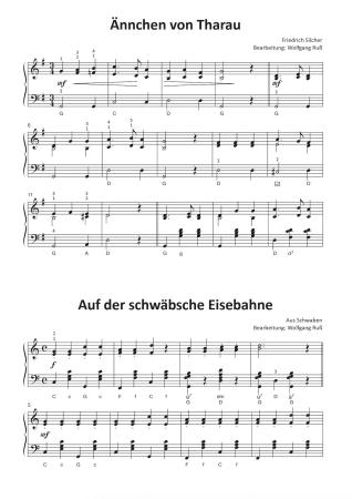 Einfach schöne Volkslieder, Wolfgang Ruß, Akkordeon-Solo, Standardbass MII, Spielheft, Soloband, leicht, Akkordeon Noten, Beispielseite