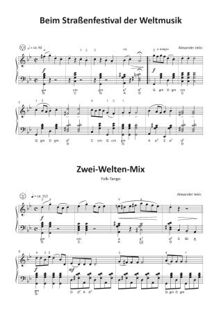 Einfach schöne Weltmusik, Alexander Jekic, Akkordeon-Solo, Standardbass MII, Spielheft, Soloband, Vorspiel, Konzert, Akkordeonunterricht, World Music, leicht, Anfänger, Wiedereinsteiger,inkl. Online-Audio, Akkordeon Noten, Notenbeispiel
