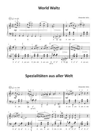 Einfach schöne Weltmusik, Alexander Jekic, Akkordeon-Solo, Standardbass MII, Spielheft, Soloband, Vorspiel, Konzert, Akkordeonunterricht, World Music, leicht, Anfänger, Wiedereinsteiger,inkl. Online-Audio, Akkordeon Noten, Blick in die Noten