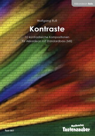 Kontraste, Wolfgang Ruß, Akkordeon-Solo, Standardbass, MII, Mittelstufe, Oberstufe, Akkordeon Noten, Tango, Variationen, Volkslied