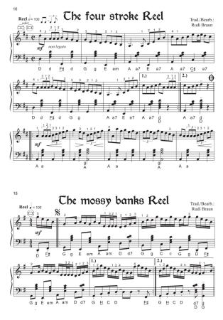 Irish Songs 2, Rudi Braun, Akkordeon Solo, Standardbass MII, ​mittel-schwer, Irland, Akkordeon Noten