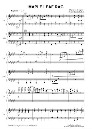 Maple Leaf Rag, Akkordeon Duo, Scott Joplin, Sandra Keller, Melodiebass MIII, schwer, Oberstufen, Ragtime, Wertungsstück, Wettbewerb, Wettbewerbsliteratur, Akkordeon Noten