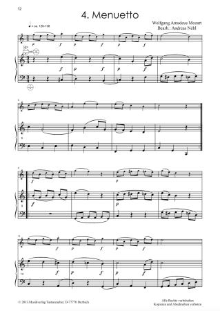 Divertimento 1, Wolfgang Amadeus Mozart, Andreas Nebl, Suite in 5 Sätzen Melodieinstrument in C oder Bb und Akkordeon Melodiebass MIII, mittelschwer, Wertungsstück, Wettbewerb, Wettbewerbsliteratur Nebl & Nebl, Akkordeon Plus, Kammermusik, Akkordeon Noten