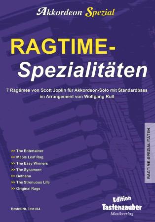 Ragtime-Spezialitäten, Scott Joplin, Wolfgang Ruß, , Akkordeon Solo, Standardbass MII, Spielheft, Soloband mittelschwer-schwer, Akkordeon Noten, Cover