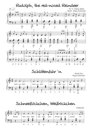 Weihnachtszauber, 32 Winter- Advents- und Weihnachtslieder, Jürgen Schmieder, Spielheft für Akkordeon Solo, Standardbass MII, sehr leicht-mittel, Rolf Zuckowski, Akkordeon Noten