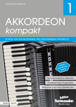 Akkordeon kompakt Band 1, Jürgen Schmieder, Akkordeonschule mit Online-Audio, Schulwerk, Lehrwerk, Schmiederschule, Akkordeon-Solo, Akkordeon Noten, Anfänger, Unterricht, Akkordeonunterricht, Cover