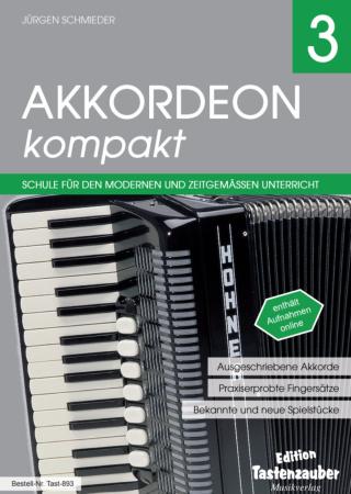 Akkordeon kompakt Band 3, Jürgen Schmieder, Akkordeonschule mit Online-Audio, Akkordeon Noten, Anfänger, Unterricht, Akkordeonunterricht