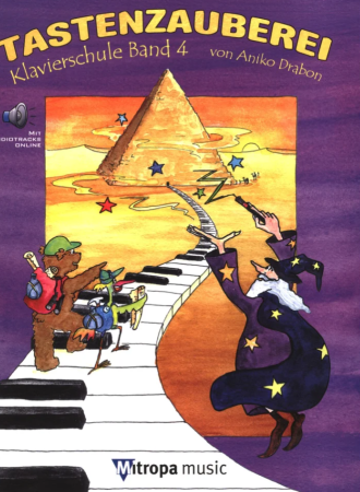 Tastenzauberei Band 4, Cover, Aniko Drabon, Schulwerk für Klavier, Klavierschule, Klavierspielen lernen, ​mit Online-Audio, für Kinder und Jugendliche, Klavier Noten