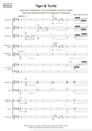 Tiger & Turtle, Hans-Günther Kölz, Akkordeon-Orchester, Filmmusik, Originalkomposition, Originalmusik, Landmarke, Kunstwerk, begehbare Achterbahn, Halde, Ruhrgebiet, schwer, Akkordeon Noten, Beispielseite