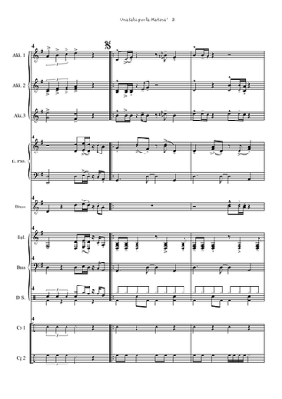 Una Salsa por la mañana, Gottfried Hummel, Akkordeonorchester, Latin-Groove, Originalkomposition, Originalmusik, mittelschwer, Akkordeon Noten, Notenbeispiel
