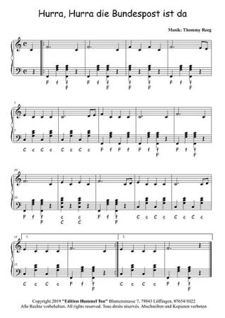 Volltreffer Band 1, Thommy Reeg, Akkordeon-Solo, Standardbass MII, Spielheft, Soloband, sehr leicht, Anfänger, erste Spielstücke, 3-Tonraum, 5-Tonraum, Akkordeonunterricht, Akkordeon Noten, Akkordeon spielen lernen, Einblick in die Noten