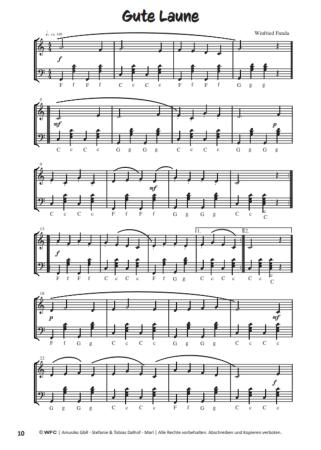 Akkordeon Stücke, Winfried Funda, Akkordeon-Solo, Standardbass MII, 2. Stimme ad lib., Duo, Duett, sehr leicht, Spielheft, Soloband, Akkordeon Noten, Beispielseite