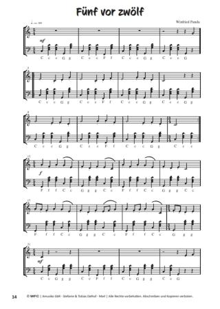 Akkordeon Stücke, Winfried Funda, Akkordeon-Solo, Standardbass MII, 2. Stimme ad lib., Duo, Duett, sehr leicht, Spielheft, Soloband, Akkordeon Noten, Blick in die Noten