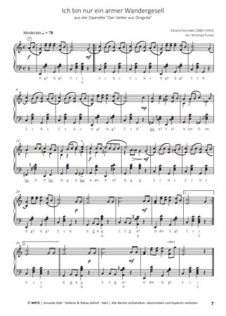 Jede Wette ... Operette, Winfried Funda, Akkordeon-Solo, ​Standardbass MII, Spielheft, Soloband, Konzert, Auftritt, mit Anmoderationen, mittelschwer, Akkordeon Noten, Blick in die Noten