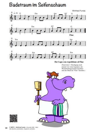 Musaik 1, Winfried Funda, Instrumente in C-Stimmung, Querflöte, Oboe, Geige, Spielheft, Soloband, Anfänger, Einsteiger, Musizieren lernen, mit Online-Audio, sehr leicht-leicht, Originalkompositionen, Originalmusik, Noten für C-Instrumente, Ansichtsseite