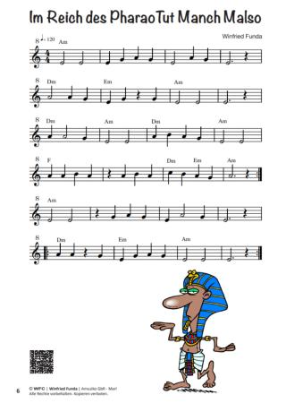 Musaik 1, Winfried Funda, Sopranblockflöte, Spielheft, Soloband, Anfänger, Einsteiger, Flöte spielen lernen, mit Online-Audio, sehr leicht-leicht, Originalkompositionen, Originalmusik, Noten für Flöte, Notenbeispiel