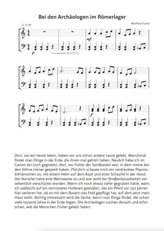Daheim und unterwegs, Winfried Funda, Klavier-Solo, Piano-Solo, Spielheft, Soloband, musikalische Streifzüge, 6 Klavierstücke, leicht, Klavier Noten, Originalkompositionen, Originalmusik, Klavier spielen lernen, Beispielseite