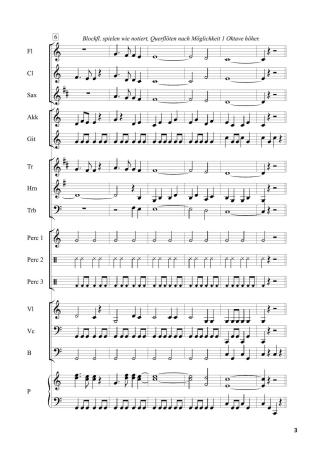 Rondo par Mesano, Winfried Funda, Kunterbuntes Orchester, inkl. Online-Audio, leicht, Noten für Schulorchester, Beispielseite