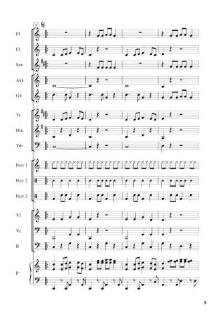 Schoko-Cha-Cha, Winfried Funda, Kunterbuntes Orchester, inkl. Online-Audio, leicht, Noten für Schulorchester, Blick in die Partitur