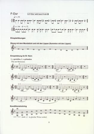 Übungsheft D1 für Waldhorn, Bernd Nawrat, Blechblasinstrumente, tiefes Blech, Prüfungsvorbereitung, D-Lehrgang, Einzelunterricht, Gruppenunterricht, Spielstücke, Vortragsstücke, leicht, Musiktheorie, praxisorientiert, Waldhorn Noten, Probeseite