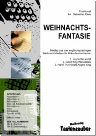 Weihnachtsfantasie, Sebastian Klein, Akkordeon-Orchester, Weihnachtsmedley, Weihnachtslieder für Akkordeon, mittelschwer, Akkordeon Noten