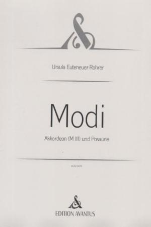 Modi, Ursula Euteneuer-Rohrer, Kammermusikkomposition für Akkordeon und Posaune, Melodiebass MIII, Freebass, Kammermusik-Duo, Duett, sehr schwer, Originalkomposition, Originalmusik, Kammermusik Noten, Cover