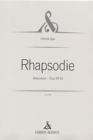 Rhapsodie, Akkordeon-Duo, Melodiebass MIII, Freebass, dreisätzig, zeitgenössische Tonsprache, Originalkomposition, Originalmusik, sehr schwer, anspruchsvoll, Konzertakkordeonisten, Studentinnen, Studenten, Professionals, Akkordeon Noten, Cover