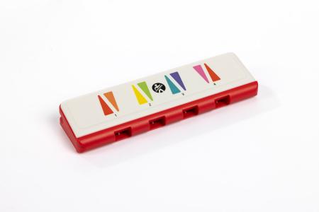 Hohner Speedy Rainbow, Diatonische Mundharmonika, Notenfarbsystem, Tonumfang 1 Oktave (c''-c'''), C-Stimmung, 4 Löcher, weit voneinander entfernte Kanalöffnungen, robuste Bauweise, ideal für Anfänger, für Kinder ab dem Kindergartenalter, Vorschulalter, Ei