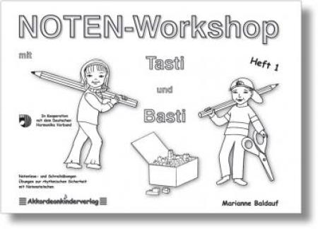 NOTEN-Workshop 1, Marianne Baldauf, Übungsheft für Akkordeon, spielerisch Noten lernen, Rhythmusspiele, sehr leicht, Akkordeon Noten