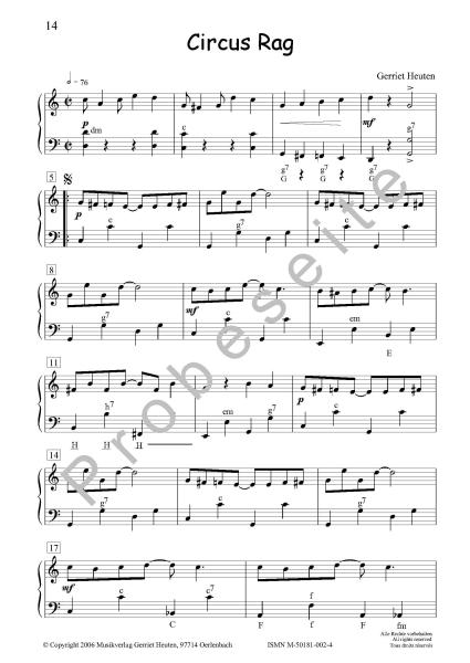 Sixpack 2, Ragtime Dance, Gerriet Heuten, Akkordeon-Solo, Standardbass MII, Spielheft, Soloband, Bassnoten lesen lernen, leicht, unterschiedliche Genres, verschiedene Stilrichtungen, alternative Spielvorschläge, Akkordeon Noten, Einblick in die Noten