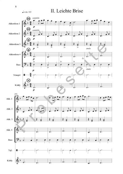 Piratensuite, Gerriet Heuten, Akkordeon-Orchester, Suite in 3 Sätzen, leicht-mittelschwer, Kiddystimme, Easystimme, Akkordeon Noten, Beispielseite