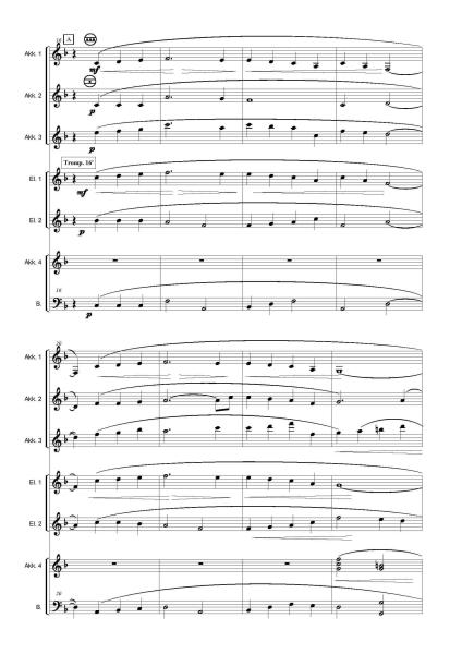 Irish Tune From County Derry, A Londonderry Air, Danny Boy, Percy Aldridge Grainger, Johannes Baumann, Akkordeon-Orchester, irische Volksweise, leicht-mittelschwer, Akkordeon Noten, Probeseite