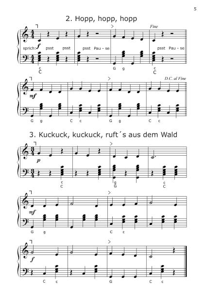 Akkordeonschule Band 2, Gerriet Heuten, Schulwerk für Akkordeon, Lehrwerk, sehr leicht, ​für Kinder, Vorschule, Grundschule, Akkordeonunterricht, Akkordeon spielen lernen, Akkordeon Noten, Probeseite